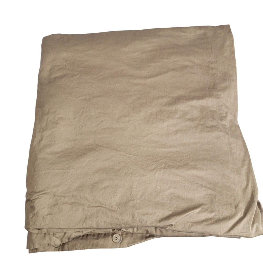 Wamsutta Tan Brown 100% Cotton Full/Double Duvet Cover Button Closure Neutral